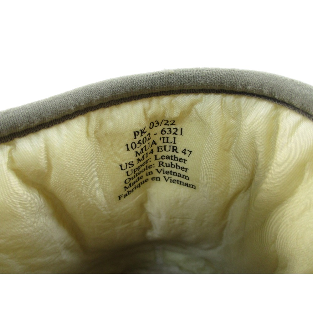 OluKai Mua 'Ili Slippers Mens 14 Brown Leather Shearling Lined Mules 10502-6321 - Picture 8 of 10